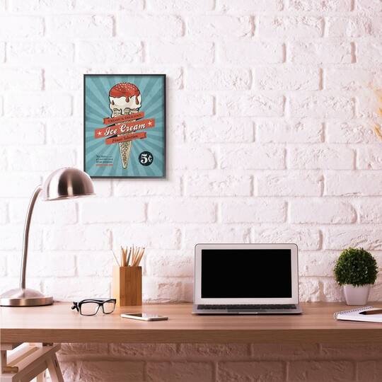 Stupell Industries Retro Ice Cream Parlor Black Framed Wall Art